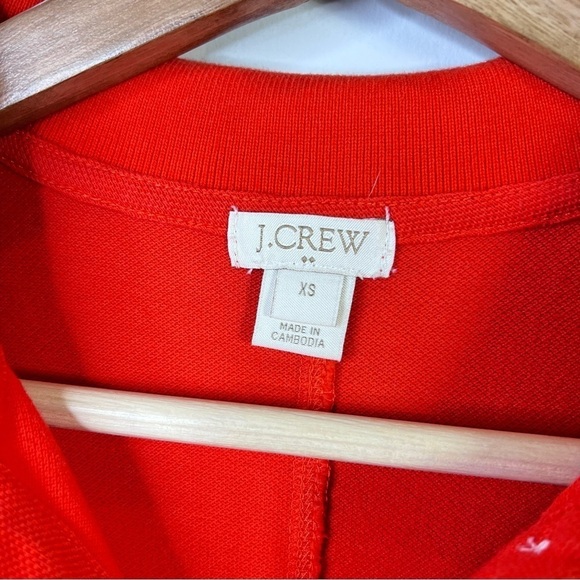 J Crew Factory Womens Size XS Short Sleeve Polo Shirt Dress Orange Red Preppy - Picture 5 of 8